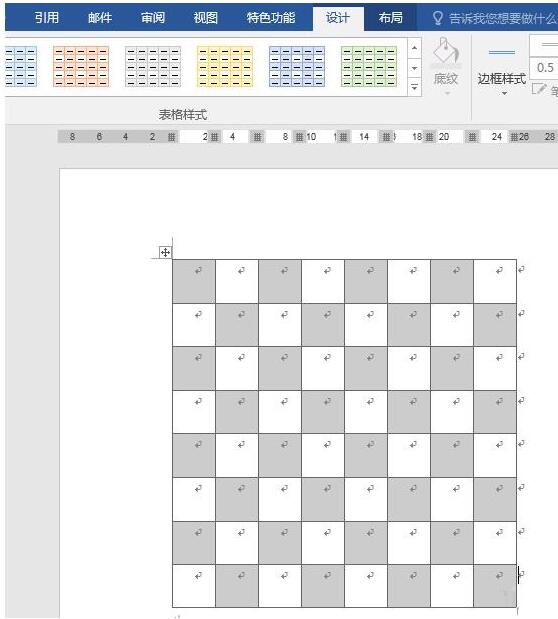 word表格怎么做出棋盘样式?