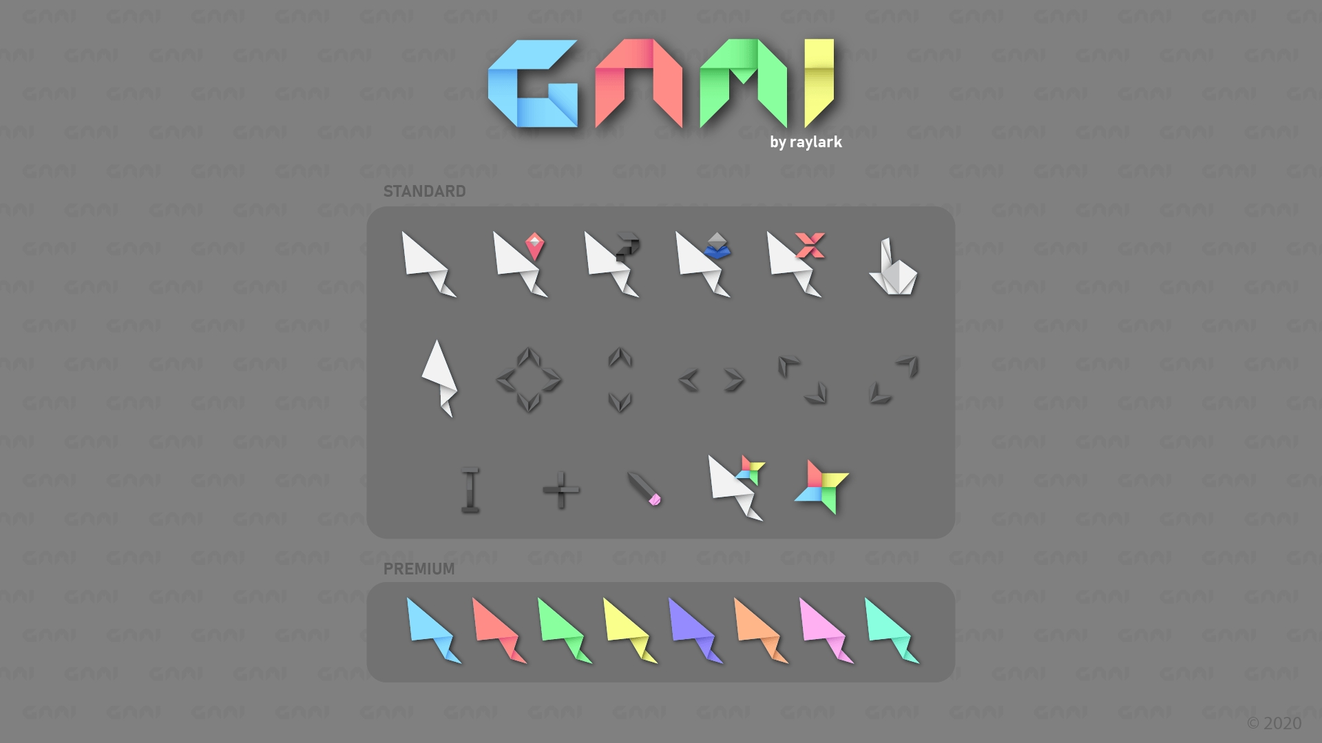 超好看的折纸Gami鼠标指针主题包大全0