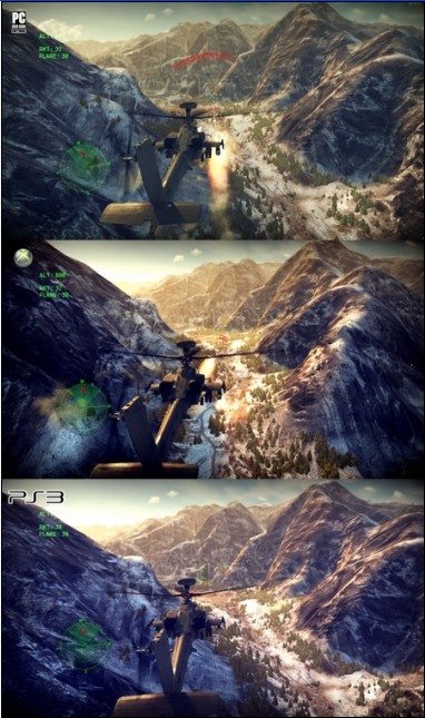 《阿帕奇空中突击》各平台画质对比