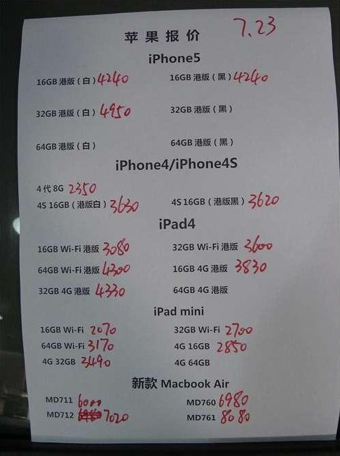 苹果产品最新报价 ipad mini 价格回落