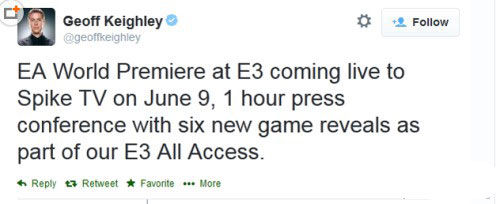 极度期待 EA今年E3大展将公布六款新游戏