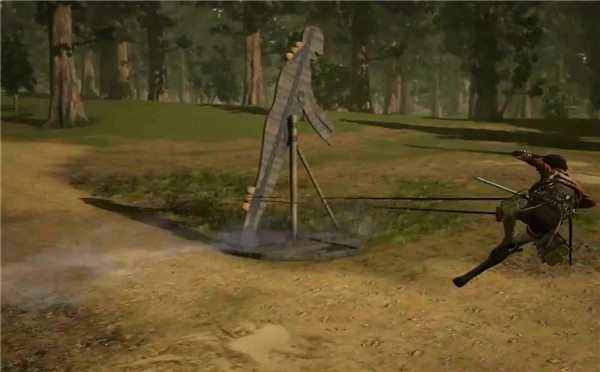 《进击的巨人》实机演示;被割杀的巨人血液喷射!