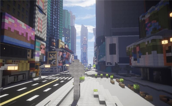 美国时代广场在《我的世界》中还原 初具规模