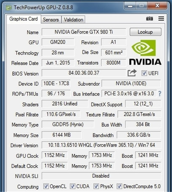 GPU-Z 0.8.8公布:支持多款NVIDIA显卡 包含GTX 1080
