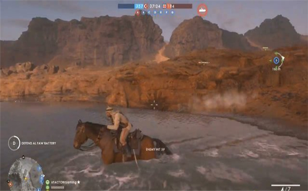 《战地1》法欧堡地图演示 战马下水射击水面舰艇