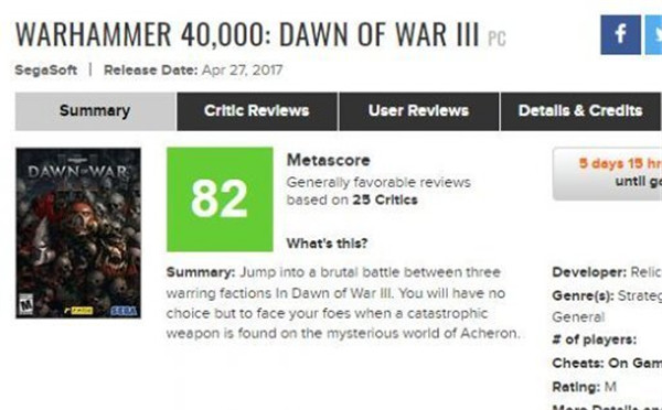《战锤40K:战争黎明3》单人战役评分出炉 IGN仅7.2分