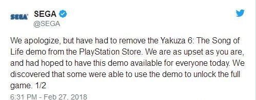 《如龙6》试玩闹乌龙! 免费试玩版竟可玩游戏本体