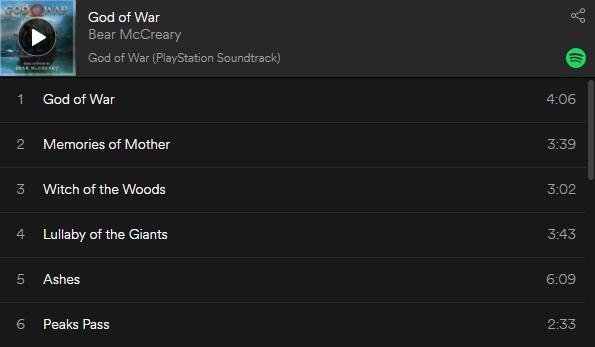 《战神4》Spotify上提供完整原声碟 给你史诗级的体验