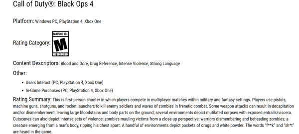 《使命召唤15》被评M级17禁 画面太过血腥暴力