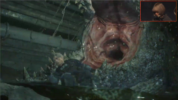 《生化2:重制版》里昂新演示 下水道遭巨鳄追击