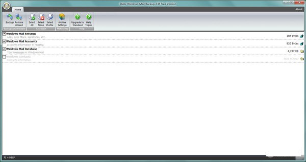 Static Windows Mail Backup