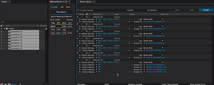 QueueMaster(AE输出渲染队列自动化管理工具)1
