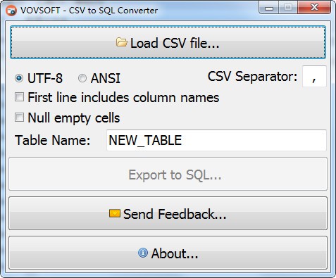 CSV to SQL Converter0