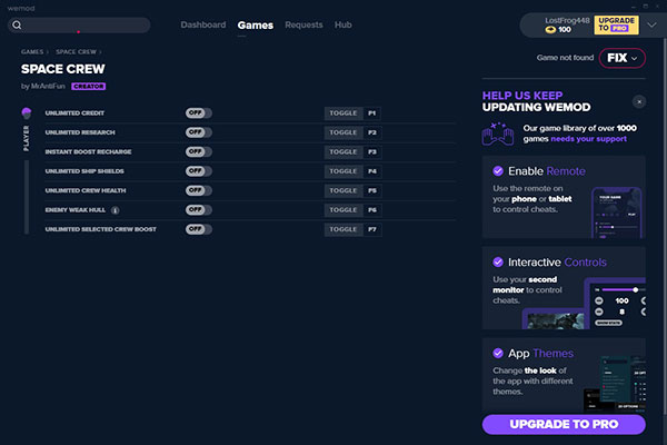 星际小队七项修改器5