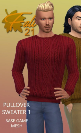 模拟人生4男士舒冬季毛衣MOD1