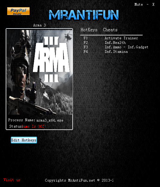 武装突袭3三项修改器MrAntiFun版1