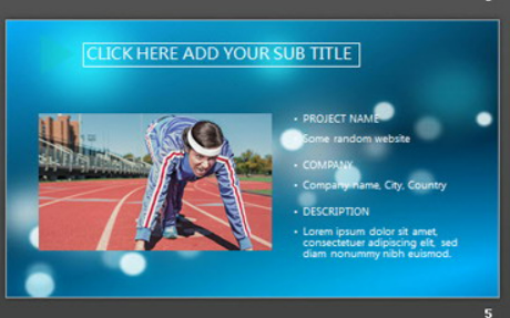 蓝色模糊毛玻璃背景的欧美商务PPT模板1