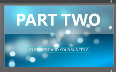 蓝色模糊毛玻璃背景的欧美商务PPT模板2