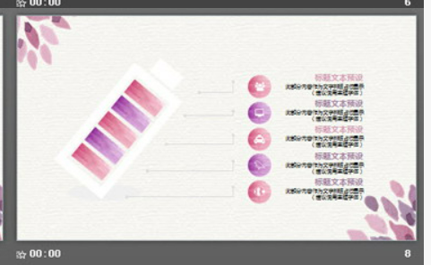 清新水彩蝴蝶花卉PPT模板2