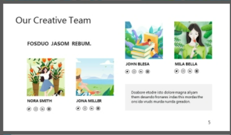 清新插画女孩背景的五月你好PPT模板1