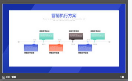 蓝色扁平化营销策划方案PPT模板3