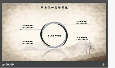 水墨梅花荷花兰花背景古典中国风PPT模板3