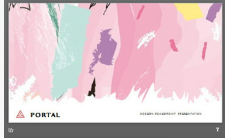 创意彩色颜料涂鸦背景艺术设计PPT模板1