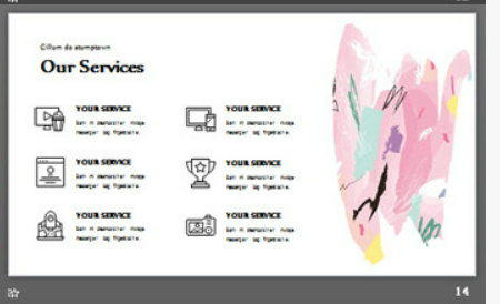 创意彩色颜料涂鸦背景艺术设计PPT模板2