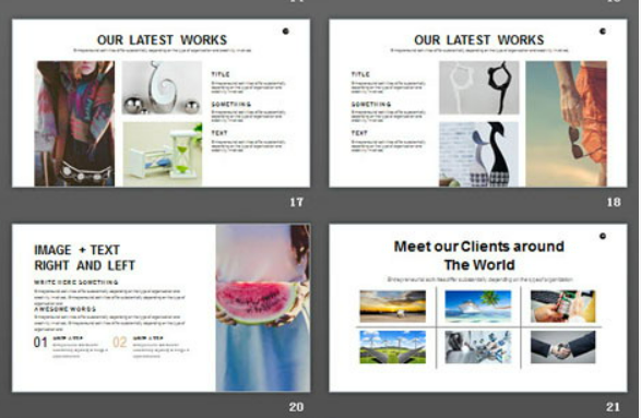 简洁清新欧美PPT模板2