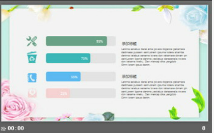 清新淡雅花卉背景你好七月PPT模板2