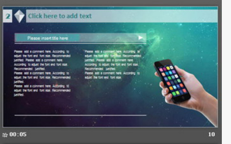 星空背景的iOS风格欧美商务PPT模板2