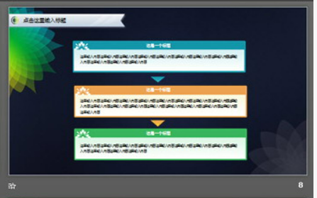 绿色渐变图形背景PPT模板3
