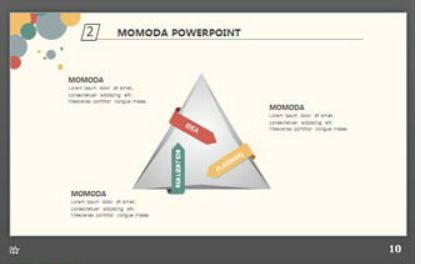 彩色气泡背景的简约时尚PPT模板2