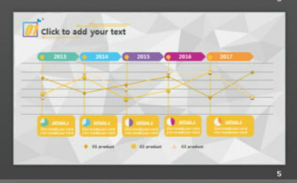 彩色多边形背景的时尚PPT模板1