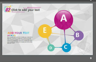 彩色多边形背景的时尚PPT模板2