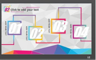 彩色多边形背景的时尚PPT模板3