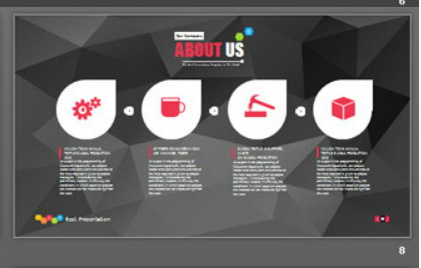 黑色简洁低平面多边形背景PPT模板2