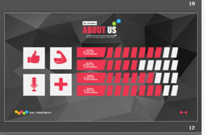 黑色简洁低平面多边形背景PPT模板3