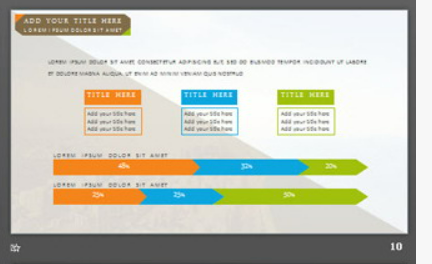 彩色多边形背景的欧美商务PPT模板2