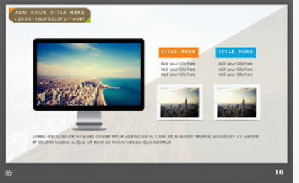 彩色多边形背景的欧美商务PPT模板3