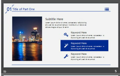 蓝色扁平化欧美建筑背景PPT模板1