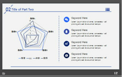 蓝色扁平化欧美建筑背景PPT模板2