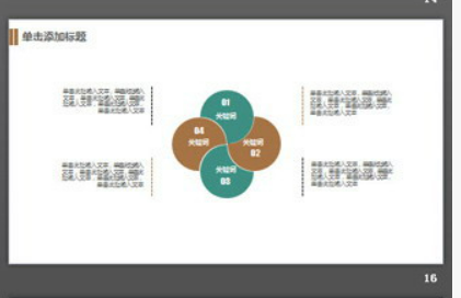 清新绿色扁平化叶子背景艺术PPT模板3