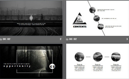 黑白欧美人物背景个性PPT模板2