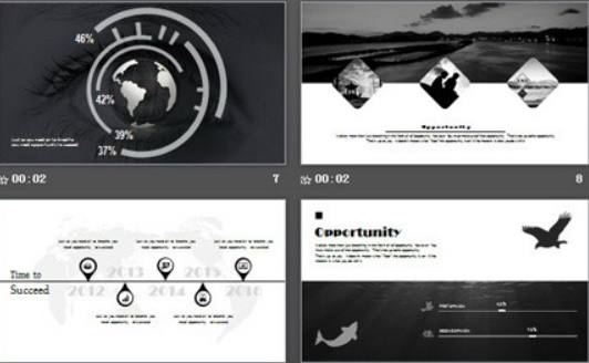 黑白欧美人物背景个性PPT模板3