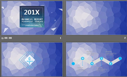欧美风格多边形背景商务汇报PPT模板1