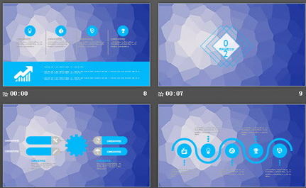 欧美风格多边形背景商务汇报PPT模板2