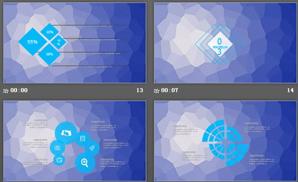 欧美风格多边形背景商务汇报PPT模板3