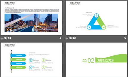 绿色简洁动态工作总结工作计划PPT模板2