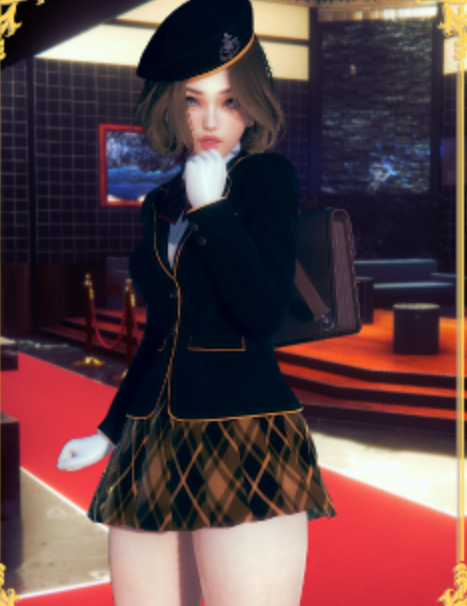 AI少女可爱艺术风制服美少女MOD1